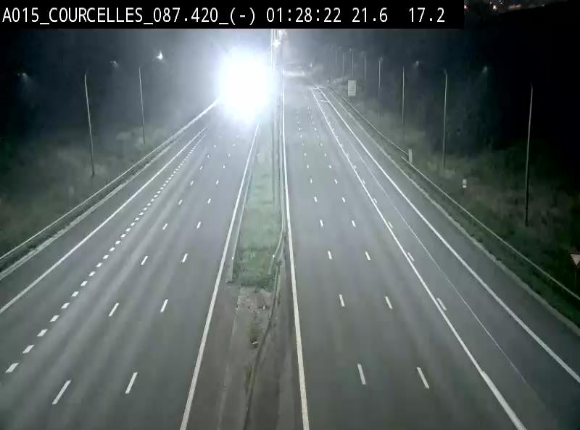 Webcam autoroute Belgique - Viesville - E42 direction Mons - BK 84.35