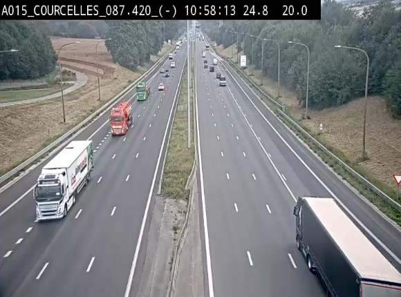 Webcam autoroute Belgique - Viesville - E42 direction Mons - BK 84.35