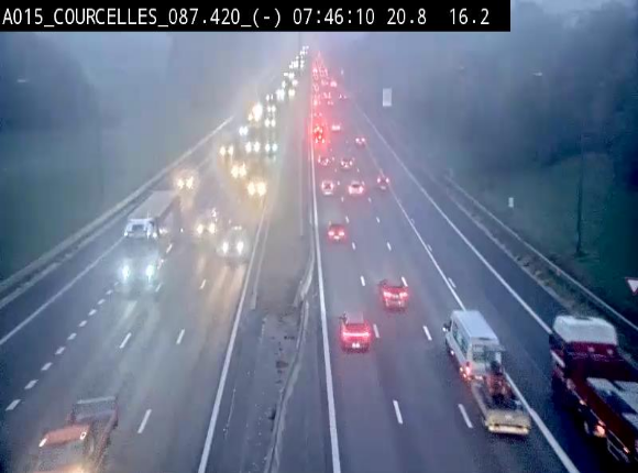 Webcam autoroute Belgique - Viesville - E42 direction Mons - BK 84.35