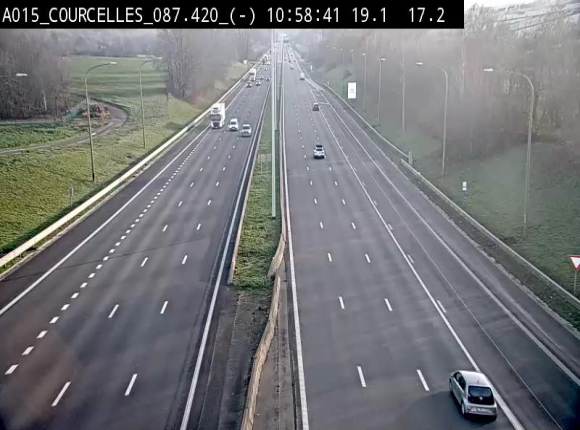 Webcam autoroute Belgique - Viesville - E42 direction Mons - BK 84.35