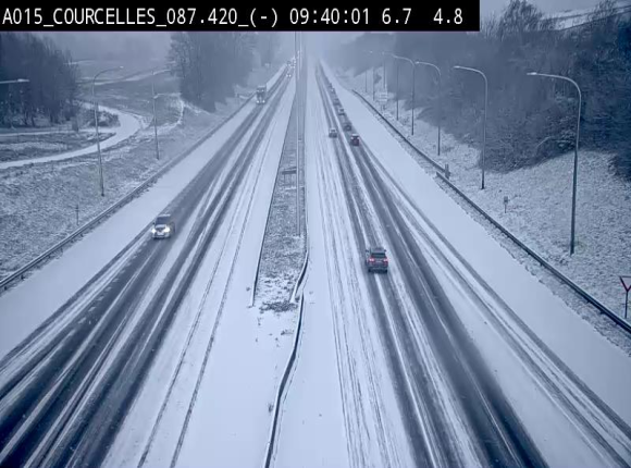 Webcam autoroute Belgique - Viesville - E42 direction Mons - BK 84.35