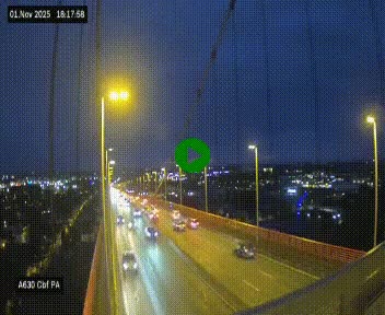 Webcam autoroute sur le périphérique de Bordeaux (A630) au nord de la ville. Caméra située sur le Pont d'Aquitaine.