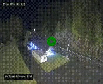 Webcam à l'entrée du tunnel du Somport, côté français, sur la N134, dans les Pyrénées, en direction de l'Espagne, à 1116 mètres d'altitude