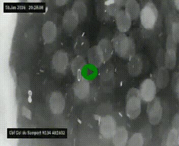 Webcam au col du Somport, côté français, sur la N134, dans les Pyrénées, en direction de l'Espagne, à 1632 mètres d'altitude