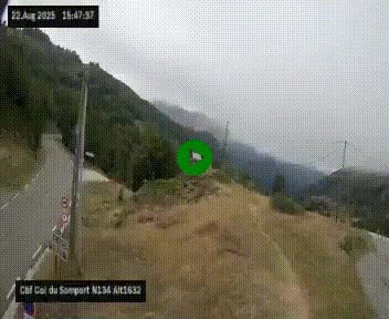 Webcam au col du Somport, côté français, sur la N134, dans les Pyrénées, en direction de l'Espagne, à 1632 mètres d'altitude