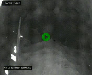 Webcam au col du Somport, côté français, sur la N134, dans les Pyrénées, en direction de l'Espagne, à 1632 mètres d'altitude