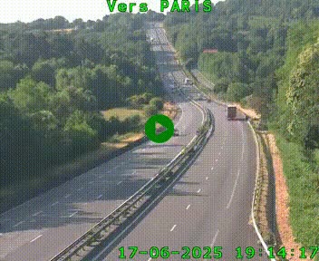 Caméra routière sur l'autoroute A20 à Bessines-sur-Gartempe. Vue orientée vers Paris