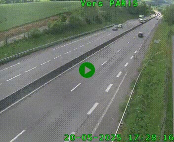 Caméra routière sur l'autoroute A20 à Saint-Hilaire-Bonneval, au sud de Limoges. Vue orientée vers Paris