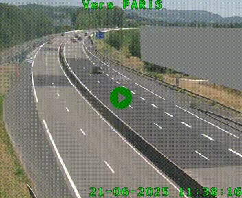 Caméra routière sur l'autoroute A20 à Brive-la-Gaillarde, à la jonction avec l'A89. Vue orientée vers Paris