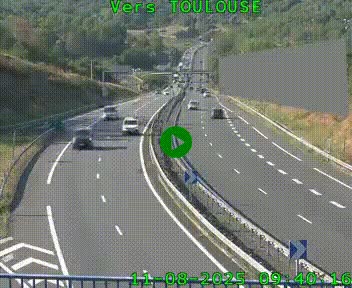 Caméra routière sur l'autoroute A20 à Noailles, en périphérie de Brive-la-Gaillarde. Vue orientée vers Toulouse