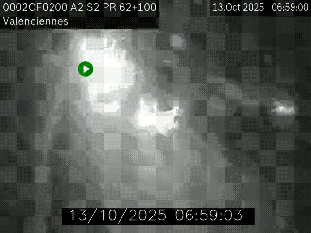 Webcam autoroute A2 à Valenciennes. Vue orientée vers Maubeuge et Mons (Belgique)