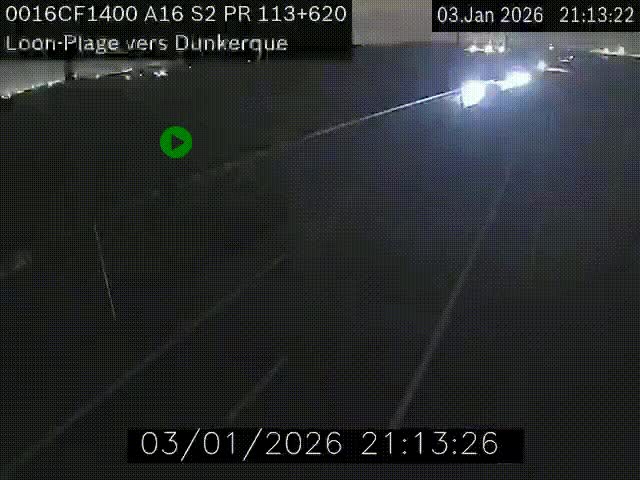 Webcam autoroute A16 à hauteur de Loon-Plage. Vue orientée vers Dunkerque et la Belgique.