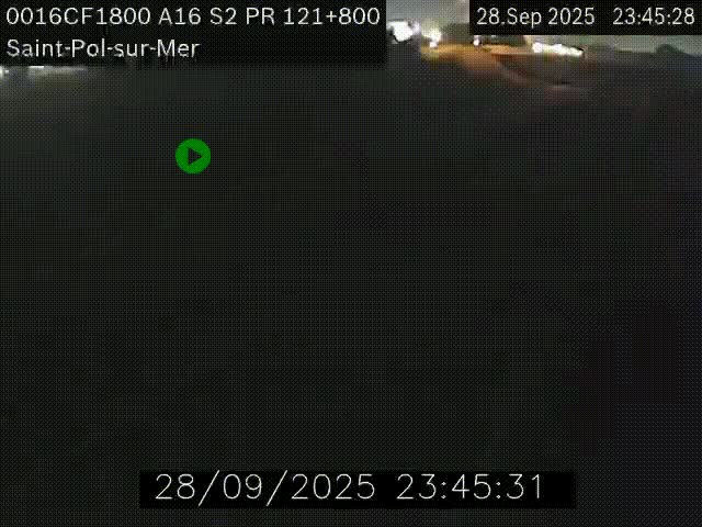 Webcam autoroute A16 à proximité de Dunkerque, à hauteur de la sortie Saint-Pol-sur-Mer. Vue orientée vers Calais