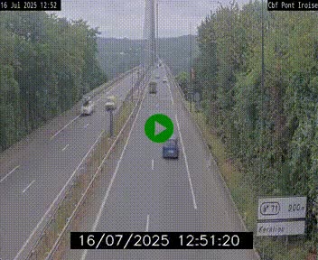 Webcam sur la N165 après le Pont de l'Iroise, à l'entrée de Brest