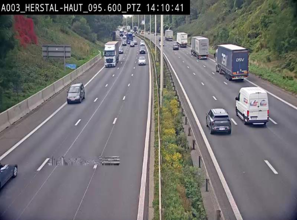 Webcam E40 à Herstal en direction de Liège et en provenance d'Aachen