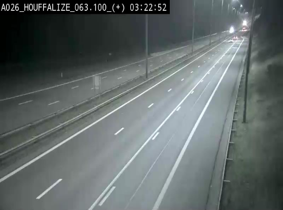 Webcam autoroute des Ardennes (E25/A26) à hauteur d'Houffalize. Vue orientée vers Baraque de Fraiture