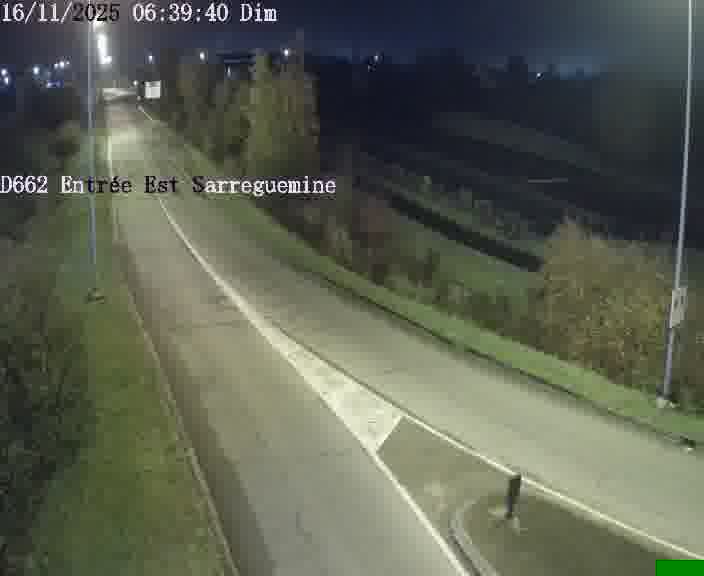 Point de vue trafic déployé sur D662 (France) à Sarreguemines, regardant vers Sarreguemines, aidant conducteurs et services à anticiper les flux.