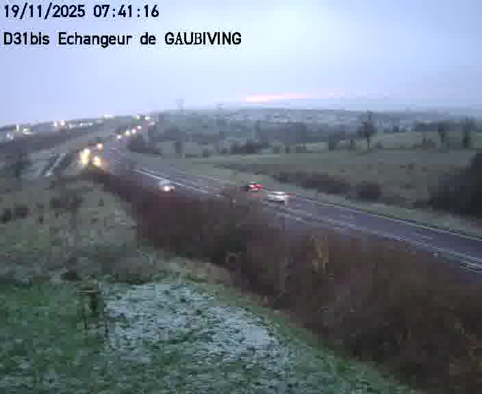 Dispositif d’observation sur D31bis (France) à Gaubiving, en direction de Sarreguemines, offrant une visualisation fiable des conditions de circulation.
