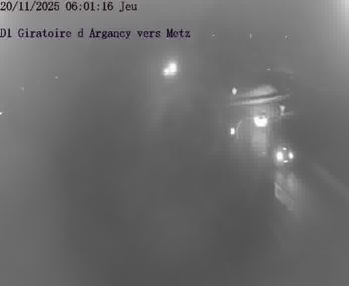 Webcam installée le long de D1 (France) à Argancy, pointée vers Metz, utile pour suivre précisément les conditions de trafic.