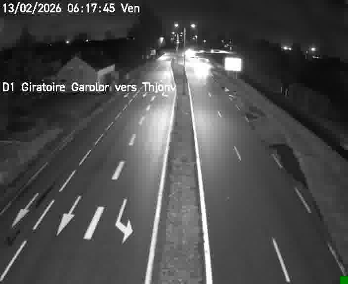 Webcam de surveillance sur D1 (France) à Ennery, cadrée vers Thionville, proposant une information routière utile aux déplacements quotidiens.