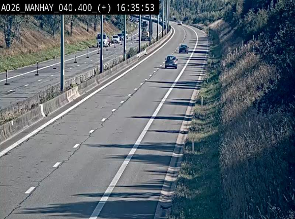 Webcam autoroute A26/E25 à hauteur de Manhay, avant la jonction avec la N651 en direction de Luxembourg - BK 40.4