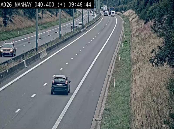 Webcam autoroute A26/E25 à hauteur de Manhay, avant la jonction avec la N651 en direction de Luxembourg - BK 40.4