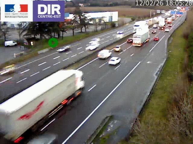 Caméra de circulation à Saint-Priest à la jonction entre l'A43 et l'A46 en direction de Marseille