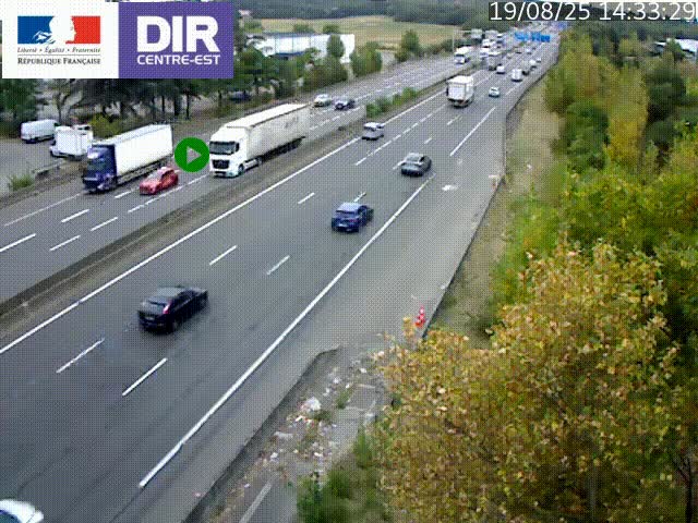 Caméra de circulation à Saint-Priest à la jonction entre l'A43 et l'A46 en direction de Marseille