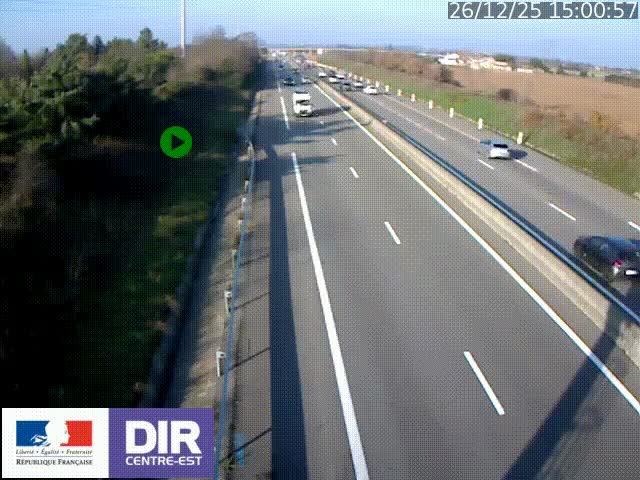 Webcam sur le contournement de Valence, sur la Nationale 7, à la jonction avec la N532, caméra orientée vers Grenoble