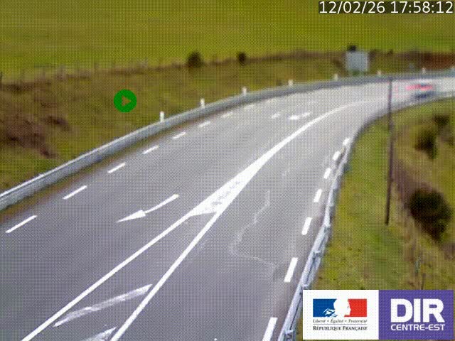 Webcam sur le col Pin Bouchain, vue orientée vers Roanne, en provenance de Lyon sur la nationale 7 (N7)