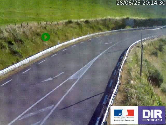 Webcam sur le col Pin Bouchain, vue orientée vers Roanne, en provenance de Lyon sur la nationale 7 (N7)
