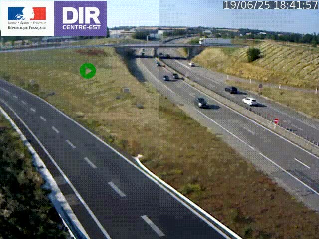 Webcam sur le contournement de Valence, sur la Nationale 7, caméra orientée vers Lyon