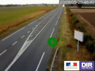 Webcam routière sur la RN7 à hauteur de Toulon-sur-Allier, entre Moulins et Vichy