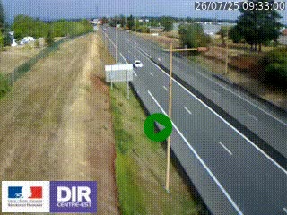 Webcam à Mably, à proximité de Roanne en direction de Moulins sur la N7