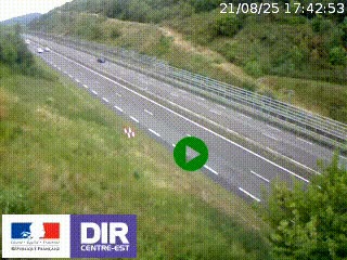 Webcam au niveau du col de Bois Clair à hauteur de Cluny sur la N79. Vue orientée vers Mâcon