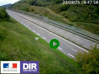 Webcam au niveau du col de Bois Clair à hauteur de Cluny sur la N79. Vue orientée vers Mâcon
