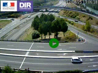 Webcam traffic à Grenoble-sud sur l'autoroute A480. Vue orientée vers l'entrée et la sortie de Grenoble