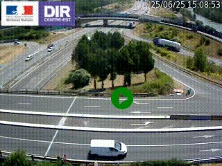 Webcam traffic à Grenoble-sud sur l'autoroute A480. Vue orientée vers l'entrée et la sortie de Grenoble