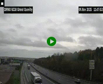 Webcam routière sur N338 à hauteur de Grand-Quevilly en périphérie de Rouen. Vue orientée vers Rouen