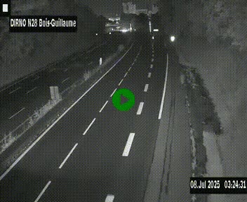 Webcam routière à hauteur de Bois-Guillaume en périphérie de Rouen. Vue orientée vers Rouen