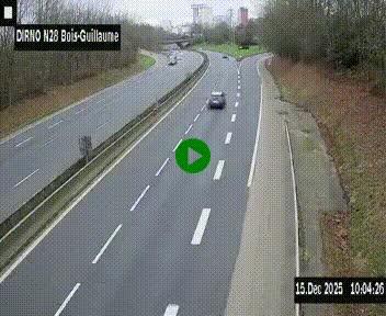 Webcam routière à hauteur de Bois-Guillaume en périphérie de Rouen. Vue orientée vers Rouen