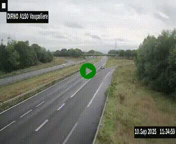 Webcam autoroute A150 à hauteur de La Vaupalière en périphérie de Rouen. Vue orientée vers Rouen