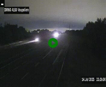 Webcam autoroute A150 à hauteur de La Vaupalière en périphérie de Rouen. Vue orientée vers Rouen