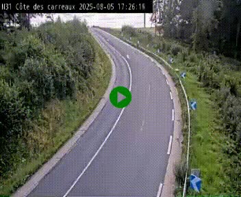 Webcam en haut de la Côte des Carreaux sur la N31 à Avesnes-en-Bray. Vue orientée vers Rouen