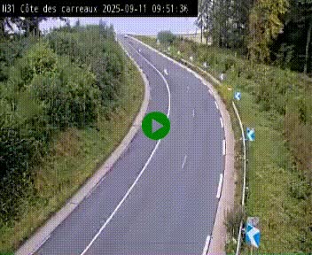 Webcam en haut de la Côte des Carreaux sur la N31 à Avesnes-en-Bray. Vue orientée vers Rouen