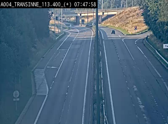 Webcam dans les Ardennes sur l'E411 à hauteur de Transinne. Vue orientée vers le sud de la Belgique