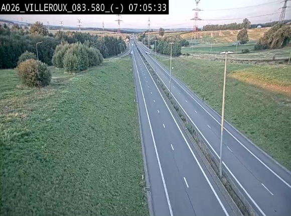 Webcam autoroute A26/E25 à hauteur de Vaux-sur-Sûre, à la jonction avec la N85 en direction de Liège - BK 83.6
