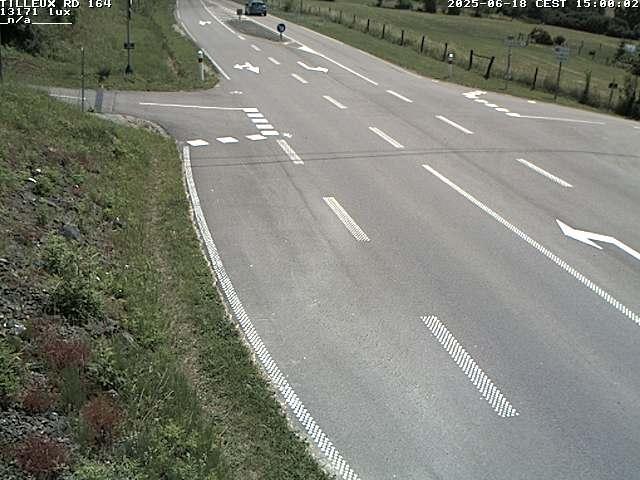 Webcam sur la RD164 à Tilleux. Vue orientée vers Neufchâteau