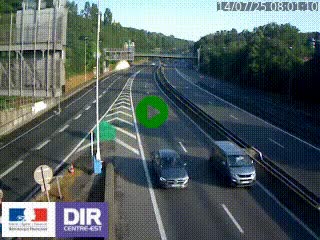 Caméra autoroute sur A6 - Valvert, près de Lyon, en direction de Paris, à hauteur de la sortie 36 Porte du Valvert