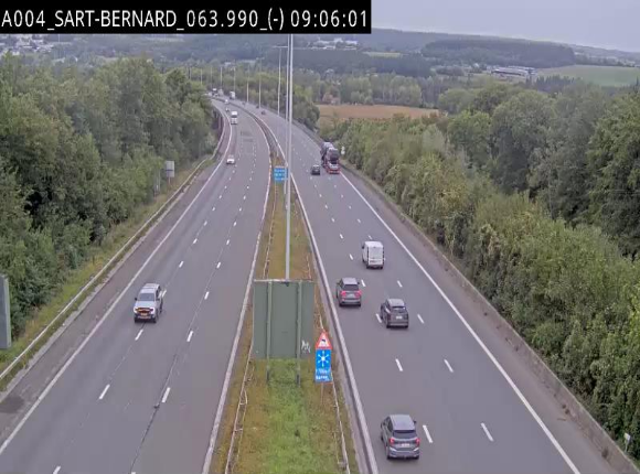 Webcam E411 à hauteur d'Assesse en provenance d'Arlon ou de la N4 vers Namur